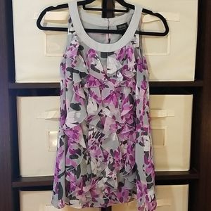 Nicole Miller blouse purple and grey size S